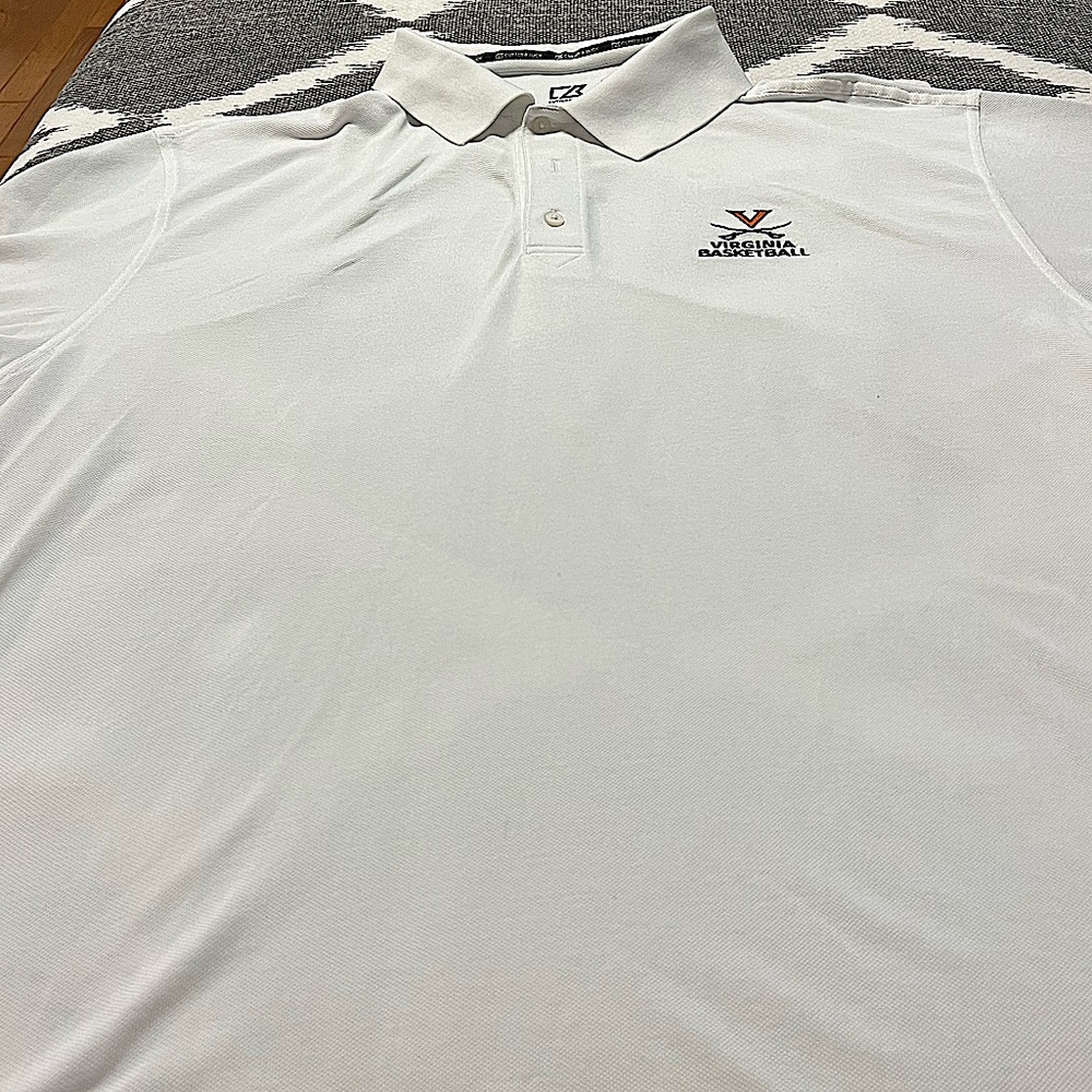 Mens CUTTER & BUCK DryTec White Polo, UVA Branded, 2014 ACC Champs XXL